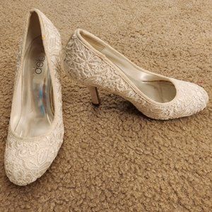 White Deb Heels - Size 7